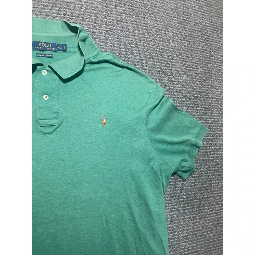 Polo Ralph Lauren Mens XXL Green Pima Soft Touch Short Sleeve Polo Shirt